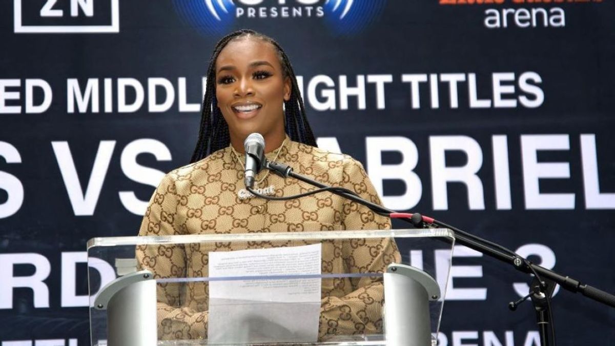 Claressa Shields  GWOAT Claressa Shields looks to finish the unfinished business with Hanna Gabriels on June 3rd.  in Detroit, Michigan  on May 19, 2023, (Dennis Mosley /Salita Promotions ) GWOAT, Claressa Shields looks to finish the unfinished business with Hanna Gabriels on June 3rd.  © Z News Inc.